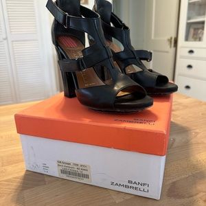 Banfi Zambrelli Black Lark Heeled Sandals
